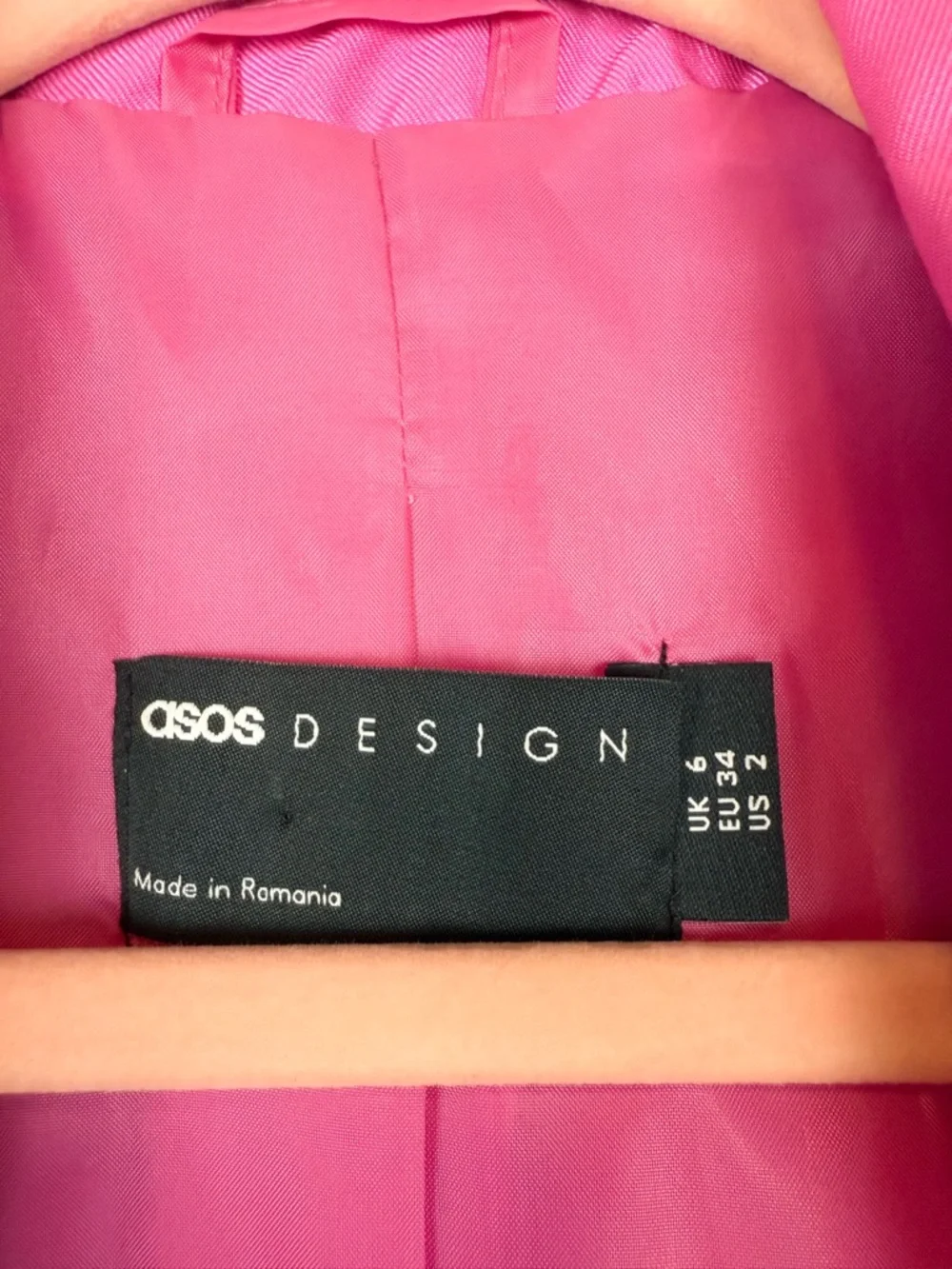 ASOS Design Ultimate Oversized Grandad Blazer in Hot Pink‎ Size 2